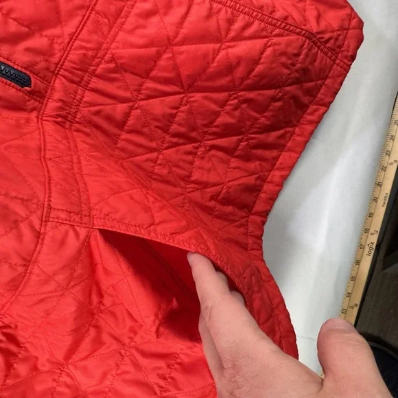 L.L. Bean Jacket Womens 2X Red Quilted Hooded 1/2 Zip Anorak Pullover PrimaLoft - Picture 4 of 8